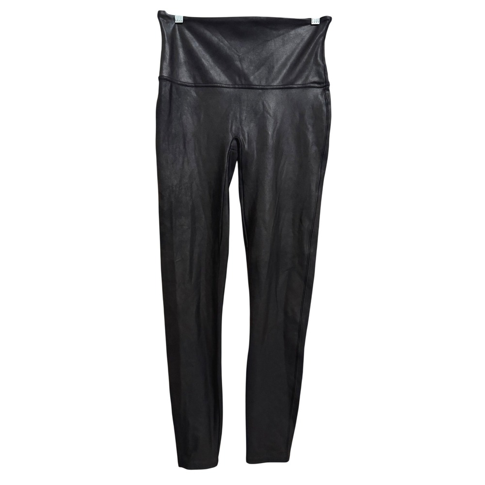 Spanx Faux Leather Leggings Black High Waist Style 2437 Size XL